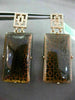 ESTATE .76CT DIAMOND & SMOKY TOPAZ 18KT ROSE GOLD 3D ELONGATED HANGING EARRINGS