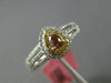 ESTATE LARGE GIA .59CT DIAMOND 18KT TRI COLOR GOLD 3D PEAR HALO ENGAGEMENT RING