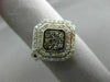 WIDE .50CT WHITE & CHOCOLATE FANCY DIAMOND 14KT TWO TONE GOLD DDOUBLE HALO RING