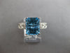 4.03CT DIAMOND & AAA BLUE TOPAZ 14KT WHITE GOLD CUSHION & ROUND ENGAGEMENT RING