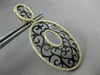 ESTATE EXTRA LARGE 1.20CT DIAMOND 14KT TWO TONE GOLD FILIGREE HANGING EARRINGS
