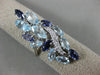 ESTATE EXTRA LARGE 6.66CT DIAMOND & MULTI GEM 14KT WHITE GOLD 3D LEAF FUN RING