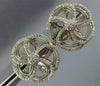 ESTATE LARGE 2.0CT DIAMOND 14KT WHITE GOLD ROUND FLOWER CLIP ON EARRINGS #21749