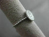 ESTATE .23CT ROUND DIAMOND 14K WHITE GOLD 3D BEAD CIRCLE MILGRAIN PAVE ROPE RING