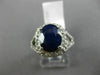 ESTATE 3.33CT DIAMOND & AAA SAPPHIRE 14KT GOLD 3D OVAL FILIGREE ENGAGEMENT RING