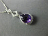 ESTATE 1.40CT DIAMOND & AAA AMETHYST 14KT WHITE GOLD TEAR DROP MILGRAIN PENDANT