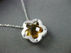 ESTATE 2.60CT ROUND CITRINE 14KT YELLOW GOLD SOLITAIRE FLOWER PENDANT #22167