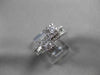 ANTIQUE WIDE .60CT ROUND DIAMOND 14KT WHITE GOLD SQUARE DOUBLE HALO RING #19430