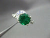 ESTATE LARGE 2.69CT DIAMOND & AAA ROUND EMERALD PLATINUM CLASSIC ENGAGEMENT RING