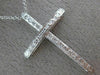 ESTATE LARGE .35CT ROUND DIAMOND 18KT WHITE GOLD 3D CLASSIC CROSS PENDANT #1140
