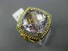 ESTATE LARGE 10.93CT DIAMOND & AAA AMETHYST 14KT YELLOW GOLD ROPE FILIGREE RING