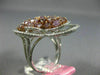 GIA EXTRA LARGE 4.42CT WHITE & PINK DIAMOND 18K ROSE GOLD DOUBLE HEART LOVE RING