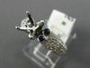 ESTATE .88CT DIAMOND & SAPPHIRE 14KT WHITE GOLD PAVE SEMI MOUNT ENGAGEMENT RING
