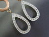 ESTATE LARGE .46CT DIAMOND 14KT WHITE & ROSE GOLD 3D PEAR DROP HANGING EARRINGS