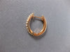 ESTATE .42CT DIAMOND 14K ROSE GOLD 3D ROUND CLASSIC OVAL HUGGIE HANGING EARRINGS