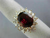 LARGE 7.10CT DIAMOND & RHODOLITE 14K ROSE GOLD 3D PRINCESS DIANA ENGAGEMENT RING