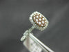 ESTATE .54CT WHITE & PINK DIAMOND 14KT WHITE & ROSE GOLD 3D CLUSTER FUN RING