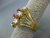 ANTIQUE WIDE .42CT DIAMOND & RUBY 14K YELLOW GOLD FILIGREE COCKTAIL RING #21467
