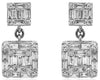 LARGE 2.04CT DIAMOND 18KT WHITE GOLD ROUND & BAGUETTE INVISIBLE HANGING EARRINGS