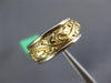 ESTATE WIDE 18K 2 TONE GOLD HAND CARVED FILIGREE SOLID ETERNITY ANNIVERSARY RING