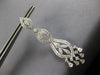 LARGE 2CT DIAMOND 18KT WHITE GOLD ROUND & PEAR SHAPE TEAR DROP HANGING EARRINGS