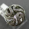 ESTATE .34CT DIAMOND 14KT WHITE GOLD MULTI WAVE CIRCULAR OPEN FILIGREE FUN RING