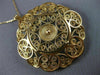 ANTIQUE EXTRA LARGE 14KT ROSE GOLD CLASSIC FLOWER CIRCLE FILIGREE PENDANT #21874