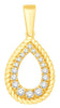 .23CT DIAMOND 14KT YELLOW GOLD ROUND CLASSIC OPEN TEAR DROP FUN FLOATING PENDANT
