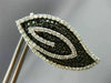 ESTATE LARGE 1.85CT WHITE & BLACK DIAMOND 14K WHITE GOLD MULTI LEAF STUD EARRING
