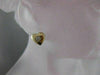ESTATE DIAMOND 14KT YELLOW GOLD PUFF HEART SOLITAIRE STUD EARRINGS F/G VS 20709