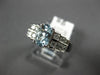 ESTATE 1.03CT DIAMOND & AAA AQUAMARINE 14K WHITE GOLD 3D PYRAMID ENGAGEMENT RING