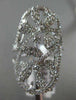 ESTATE MASSIVE 1.88CT DIAMOND 18KT WHITE GOLD 3D FLOWER OPEN FILIGREE FUN RING