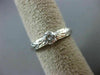 ANTIQUE .35CT ROUND DIAMOND 18KT WHITE GOLD FILIGREE CROWN ENGAGEMENT RING #6190