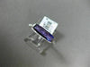 ESTATE 1.31CT DIAMOND & AAA EXTRA FACET AMETHYST 14KT WHITE GOLD SEMI BEZEL RING