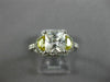 ESTATE 2.19CT DIAMOND & AAA YELLOW SAPPHIRE 14KT WHITE GOLD 3D ENGAGEMENT RING