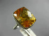 EXTRA LARGE 10.41CT DIAMOND & AAA CITRINE 14KT WHITE & BLACK GOLD FILIGREE RING