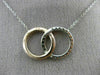 ESTATE .38CT DIAMOND 14KT WHITE & ROSE GOLD 3D CLASSIC CIRCLE LOVE KNOT NECKLACE