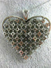 ESTATE LARGE 1.10CT DIAMOND 14K WHITE GOLD HANDCRAFTED ETOILE HEART LOVE PENDANT