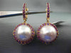 LARGE 1.60CT AAA AMETHYST & PINK SOUTH SEA PEARL 18KT ROSE GOLD HANGING EARRINGS