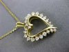 ESTATE .69CT ROUND DIAMOND 14KT YELLOW GOLD 3D CLASSIC OPEN HEART PENDANT #10810