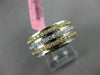 ESTATE WIDE .84CT DIAMOND 18K TRI COLOR GOLD MULTI ROW ETERNITY ANNIVERSARY RING