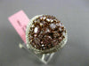 ESTATE LARGE 3.17CT PINK & WHITE DIAMOND 18K TWO TONE GOLD MULTI SHAPE OVAL RING
