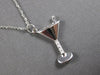 ESTATE .05CT DIAMOND 14KT WHITE GOLD 3D CLASSIC MARTINI FUN FLOATING PENDANT