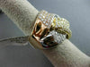ESTATE MASSIVE 6.67CT DIAMOND 18KT TRI COLOR GOLD 3D PAVE LOVE KNOT FUN RING