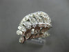ANTIQUE WIDE .60CT OLD MINE DIAMOND 14K WHITE GOLD FILIGREE LEAF FUN RING #21792