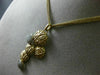 LARGE .44CT DIAMOND 14K YELLOW GOLD HAMMERED LOOK ELONGATED MULTI CHAIN NECKLACE