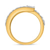 LARGE .59CT DIAMOND 14K YELLOW GOLD MULTI SHAPE MULTI ROW CRISS CROSS SNAKE RING