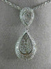 ANTIQUE LARGE 1.76CT DIAMOND 18K WHITE GOLD FILIGREE MILGRAIN DROP PENDANT 14837