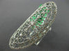 ESTATE EXTRA LARGE .94CT DIAMOND 18K WHITE GOLD OPEN FILIGREE OVAL COCKTAIL RING