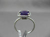 ESTATE 2.50CT DIAMOND & AAA EXTRA FACET AMETHYST 14KT WHITE GOLD 3D HALO RING